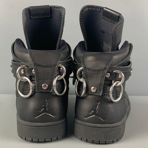 COMME des GARCONS x AJ1 FW19 Bondage Size 10 Black Leather High Top Sneakers - Picture 6 of 9